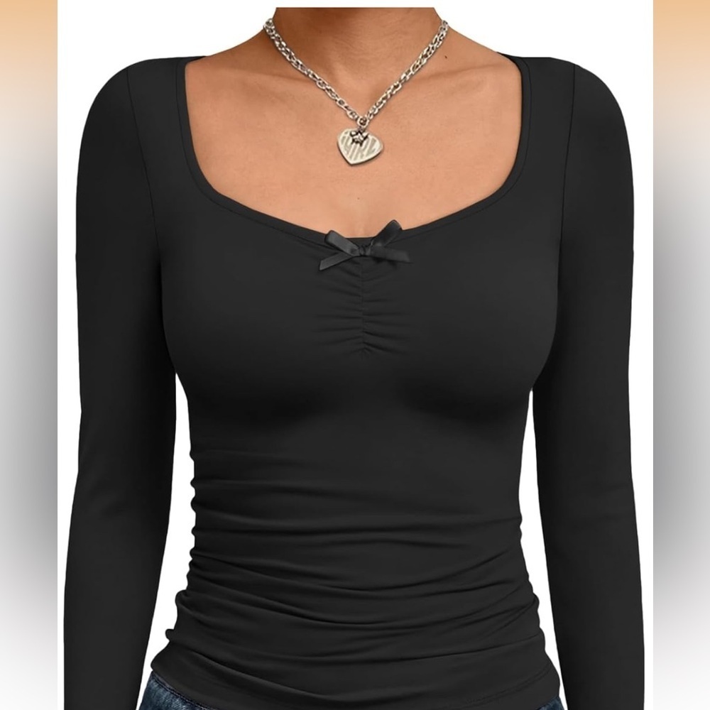 88. Elegant Black Long Sleeve Top NWT